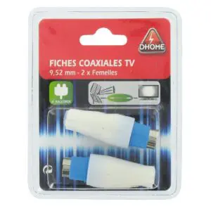 Image produit – Fiche coaxiale droite diamètre 9,52 mm Dhome – 2 femelles (alt)