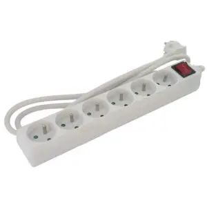 Bloc multiprise - Standard - Dhome - 6 x 2P+T - 16 A - Câble 3G1,5 mm² - L. 1,5 m - Avec interrupteur