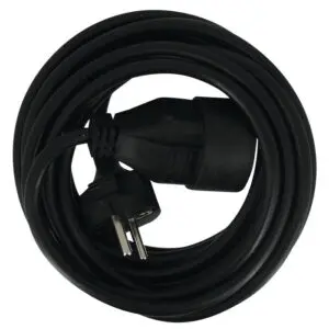 Rallonge électrique - Ménager - Dhome - H05 VV-F - 3G1,5 mm² - 2P+T - 16 A - L. 5 m - Noir - Brochable