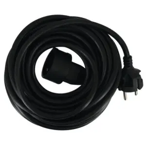 Rallonge électrique - Ménager - Dhome - H05 VV-F - 3G1,5 mm² - 2P+T - 16 A - L. 10 m - Noir - Brochable