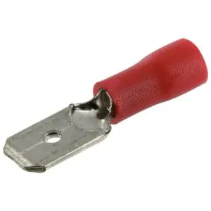 Clip pré-isolé - Mâle - Dhome - Section de 0,5 à 1,5 mm² - Ø 6,35 mm - Rouge - Sachet de 10
