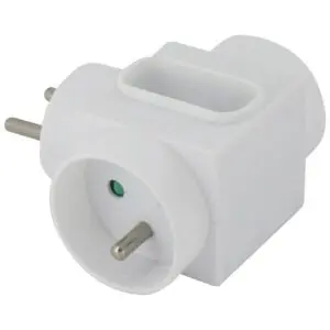 Fiche multiprise - Triplite latérale - Dhome - 2 x 2P+T 16 A - 1 x 2P 6 A - Blanc - Vendu par 2