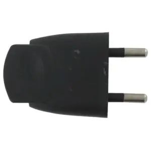 Fiche électrique - Plate - Dhome - 2P - 6 A - Mâle - Noir