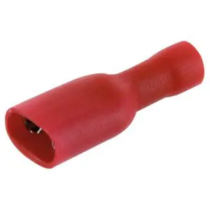 Clip entièrement isolé - Femelle - Dhome - Section de 0,5 à 1,5 mm² - Ø 6,35 mm - Rouge - Sachet de 10