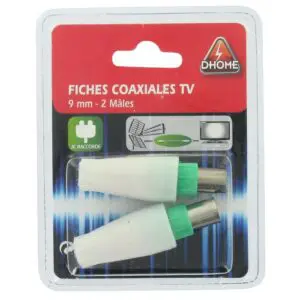 Image produit – Fiche coaxiale droite diamètre 9 mm Dhome – 2 mâles (alt)