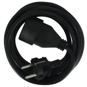 Rallonge électrique - Ménager - Dhome - H05 VV-F - 3G1,5 mm² - 2P+T - 16 A - L. 3 m - Noir - Brochable