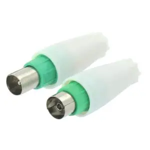 Fiche coaxiale - Droite - Dhome - 1 Femelle - 1 Mâle - Ø 9 mm - Boîte de 2