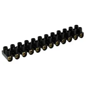 Barrette de connexion - Dhome - 12 dominos à visser - Pour section 10 mm² - Noir