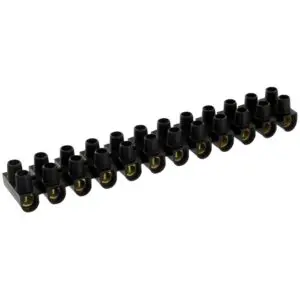 Barrette de connexion - Dhome - 12 dominos à visser - Pour section 16 mm² - Noir