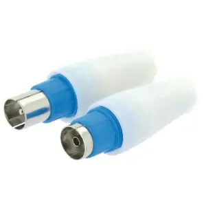 Fiche coaxiale - Droite - Dhome - 1 Femelle - 1 Mâle - Ø 9,52 mm - Boîte de 2
