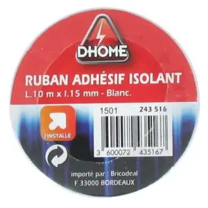 Image produit – Ruban adhésif isolant Dhome – Blanc (alt)