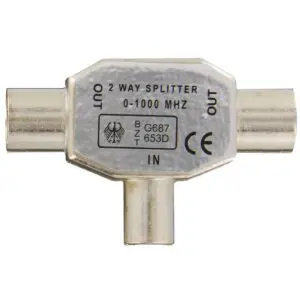 Image produit – Repartiteur TV blindé diamètre 9,52 mm Dhome – 2 mâles / 1 femelle – Diamètre 9,52 mm (alt)