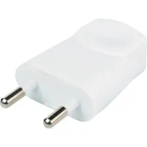 Fiche électrique - Plate - Dhome - 2P-6 A - Mâle - Blanc