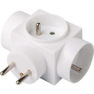 Fiche multiprise - Triplite latérale - Dhome - 3 x 2P+T - 16 A - Blanc