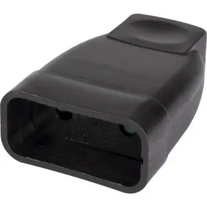 Fiche électrique - Plate - Dhome - 2P - 6 A - Femelle - Noir