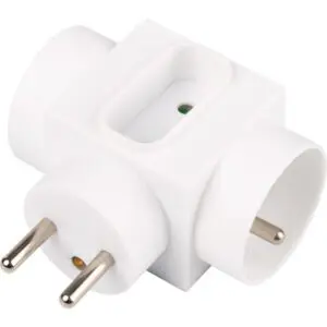 Fiche multiprise - Triplite latérale - Dhome - 2 x 2P+T 16 A - 1 x 2P 6 A - Blanc