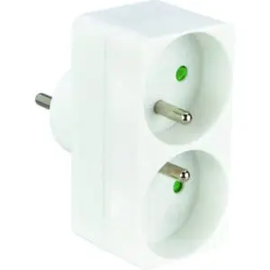 Fiche multiprise - Biplite - Dhome - 2 x 2P+T - 16 A - Blanc