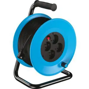 Enrouleur de bricolage - Dhome - 4 prises 2P+T - Câble H05 VV-F 3G1 mm² - L. 15 m