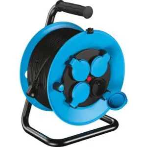 Enrouleur professionnel - Dhome - 4 prises 2P+T avec clapet - Câble H07 RN-F 3G1,5 mm² - L. 40 m