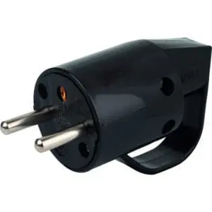 Fiche électrique - Avec anneau - Dhome - 2P+T - 16 A - Mâle - Noir