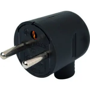 Fiche électrique - Sortie latérale - Dhome - 2P+T - 16 A - Mâle - Noir