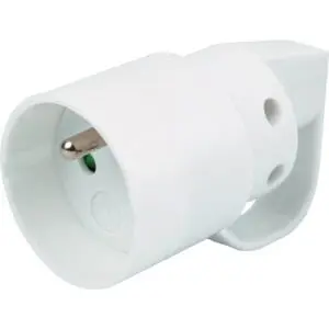 Fiche électrique - Avec anneau - Dhome - 2P+T - 16 A - Femelle - Blanc