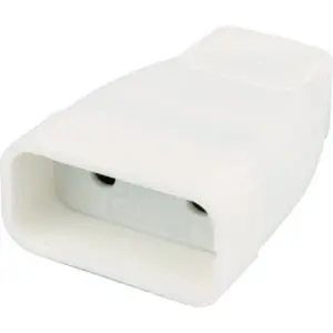 Fiche électrique - Plate - Dhome - 2P - 6 A - Femelle - Blanc