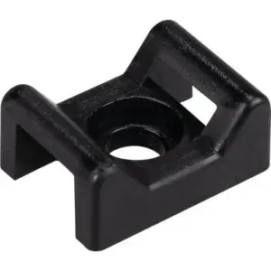 Embase pour collier et cheville - Dhome - Pour collier l. 9 mm - Pour cheville Ø 5,8 mm - Noir - Boîte de 100