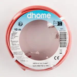 Fil H07 V-U - Dhome - 1,5 mm² - L. 10 m - Rouge - Brochable