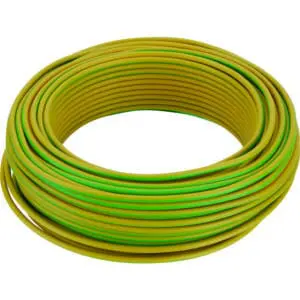Fil H07 V-U - Dhome - 1,5 mm² - L. 25 m - Vert/Jaune