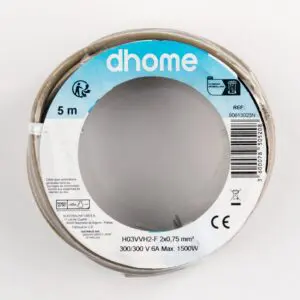 Câble H03 VVH 2-F - Dhome - 2 x 0,75 mm² - L. 5 m - Or