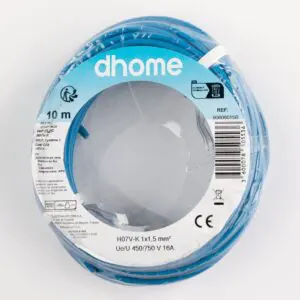 Fil H07 V-K - Dhome -  1,5 mm² -  L. 10 m - Bleu - Brochable