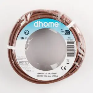 Câble H03 VVH 2-F - Dhome - 2 x 0,75 mm² - L. 10 m - Marron