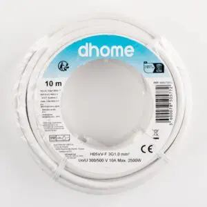 Câble H05 VVH 2-F - Dhome - 3G1 mm² - L. 10 m - Blanc