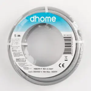 Câble H05 VVH 2-F - Dhome - 3G1,5 mm² - L. 5 m - Gris