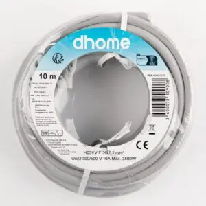 Câble H05 VVH 2-F - Dhome - 3G1,5 mm² - L. 10 m - Gris