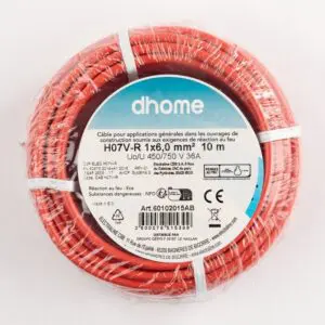 Fil H07 V-R - Dhome - 6 mm² - L. 10 m - Rouge