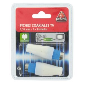 Image produit – Fiche coaxiale droite diamètre 9,52 mm Dhome – 2 femelles (alt)