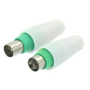 Image produit – Fiche coaxiale droite diamètre 9 mm Dhome – 1 femelle / 1 mâle (alt)