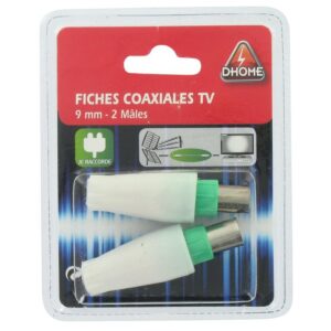 Image produit – Fiche coaxiale droite diamètre 9 mm Dhome – 2 mâles (alt)