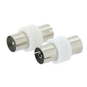 Image produit – Adaptateur coaxial – Dhome – 1 Femelle/Mâle – 1 Femelle/Femelle – Ø 9/9,52 mm – Boîte de 2 (alt)