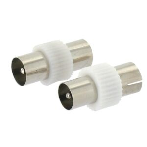 Image produit – Adaptateur coaxial – Dhome – 1 Femelle/Mâle – 1 Mâle/Mâle – Ø 9/9,52 mm – Boîte de 2 (alt)