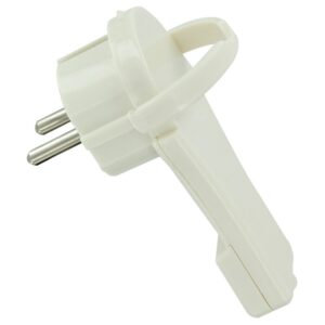 Image produit – Fiche plastique extra plate 2P+T Dhome – Mâle – 16 A – Blanc (alt)
