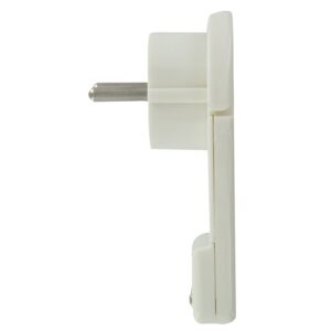 Image produit – Fiche plastique extra plate 2P+T Dhome – Mâle – 16 A – Blanc (alt)