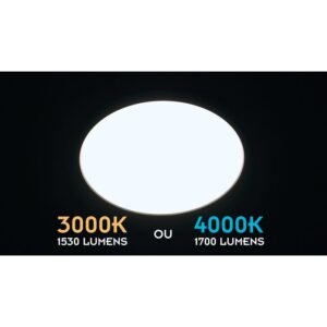 Image produit – Plafonnier LED – Panello – Dhome – 24 W – 1900 lm – Blanc (alt)