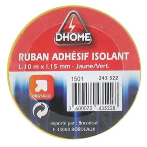 Image produit – Ruban adhésif isolant Dhome – Vert / jaune (alt)