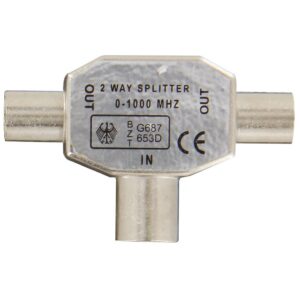 Image produit – Repartiteur TV blindé diamètre 9,52 mm Dhome – 2 mâles / 1 femelle – Diamètre 9,52 mm (alt)