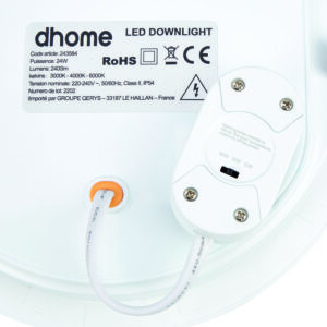 Image produit – Downlight LED – Ludi – Dhome – 24 W – 2400 lm – 3000/4000/6000 K – Ø 225 mm – IP54 (alt)