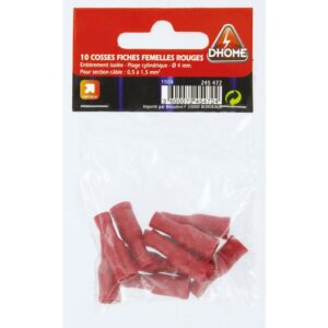 Image produit – Fiche cylindrique Dhome – Femelle – Rouge – Diamètre 4 mm – Vendu par 10 (alt)