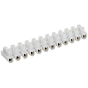 Image produit – Barrette de connexion – Dhome – 2 x 12 – à visser – Blanc (alt)